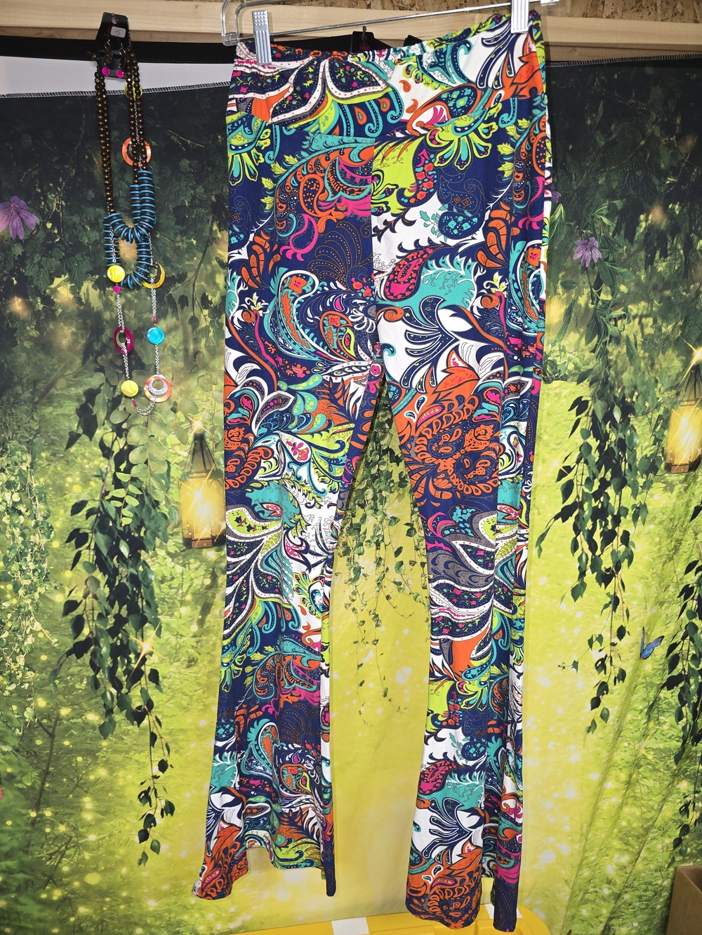 #186 Leggings Depot Multicolor Paisley Flare Leggings